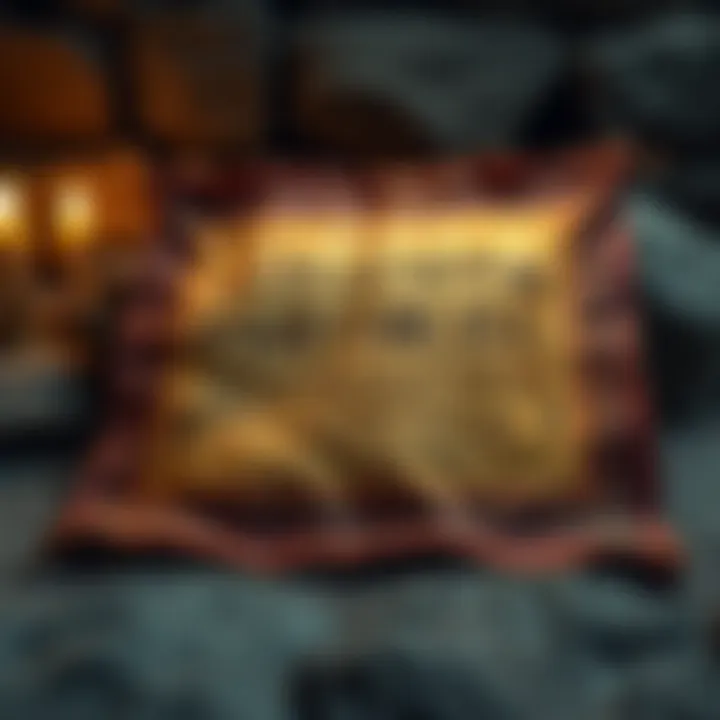 Ancient scroll depicting mithril legends and tales