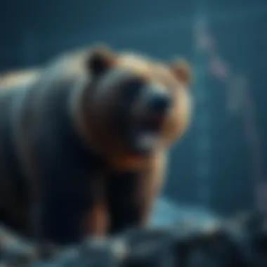 Bear market representation illustrating pessimism and downward trends