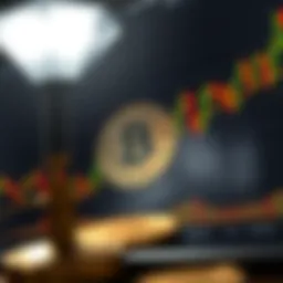 Detailed view of a Bitcoin price chart with indicators