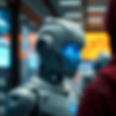 Conceptual illustration of bots in various sectors