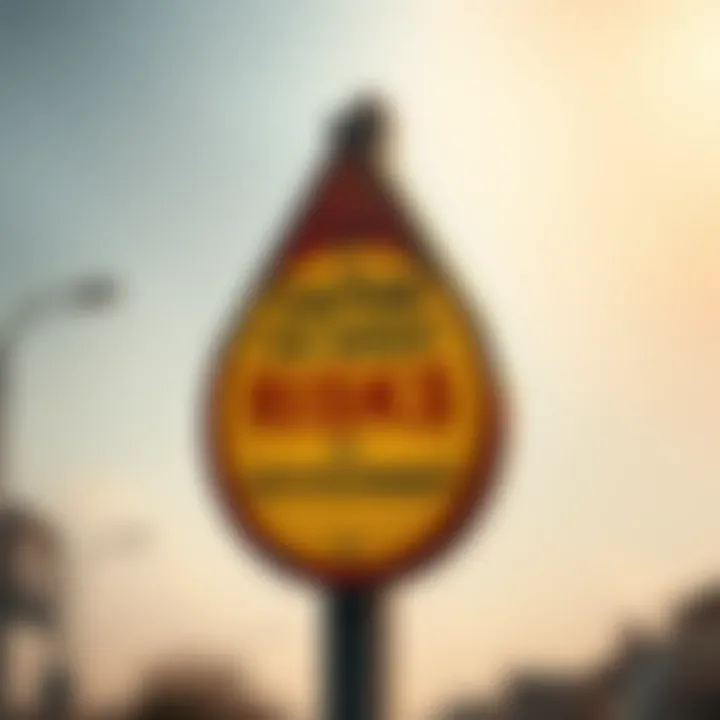 A caution sign representing the inherent risks of investing in cryptocurrency.