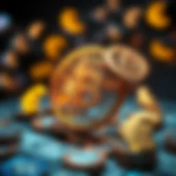 Currency exchange concept visualized through global currency symbols