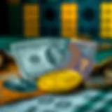 Currency exchange concept with dollar and rupee