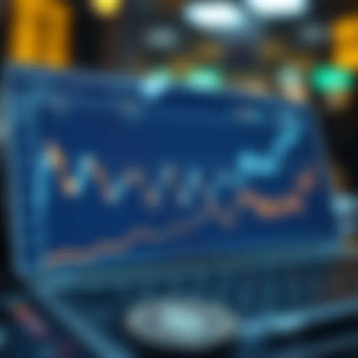 Graph illustration showcasing fluctuating exchange rates over time