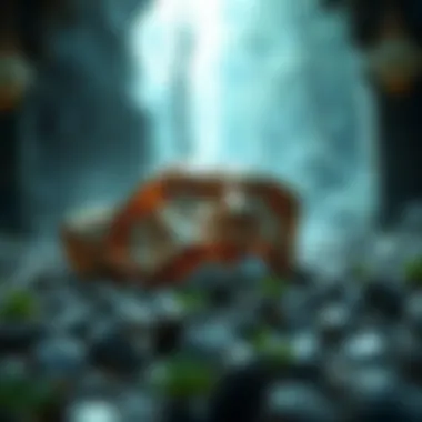 An artistic representation of a fantasy landscape featuring mithril