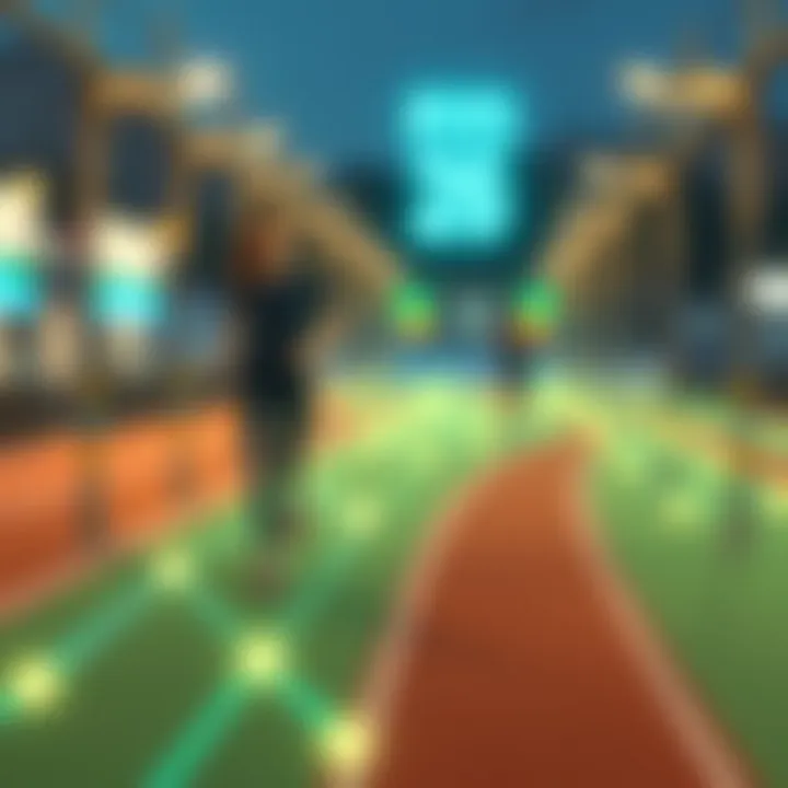 Digital Rewards Connecting Activity and Wellness Conceptual illustration of digital rewards in fitness activities