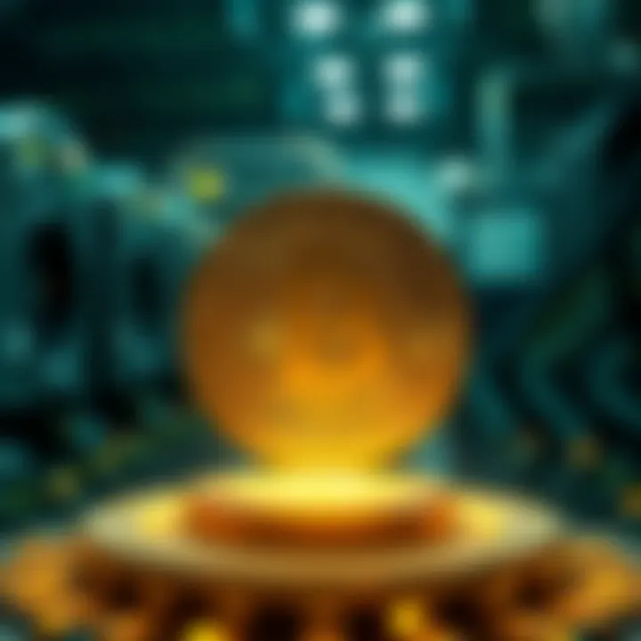 Cryptocurrency Mining Visualization Visual representation of cryptocurrency mining