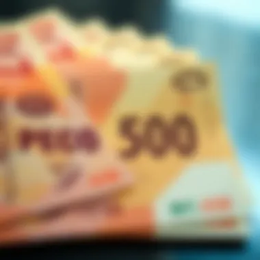 Detailed view of Philippine Peso notes