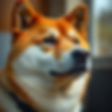 Close-up of Shiba Inu's Unique Features Close-up of Shiba Inu showcasing its unique facial features and fur texture