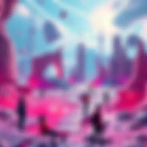 A vibrant depiction of The Sandbox virtual world, showcasing user-generated content and interactions.